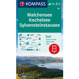  Walchensee, Kochelsee, Sylvenstein-víztároló turistatérkép (WK 06) - Kompass