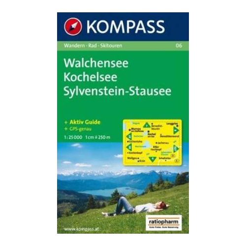 Walchensee, Kochelsee, Sylvenstein-víztároló turistatérkép (WK 06) - Kompass