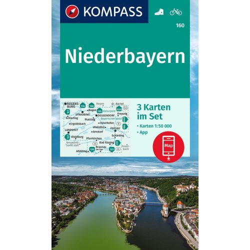 Lower Bavaria, hiking map set (WK 160) - Kompass