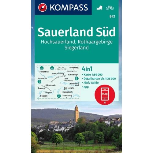 Sauerland (South), hiking map (WK 842) - Kompass