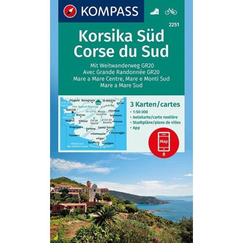 Corsica (South), hiking map (WK 2251) - Kompass