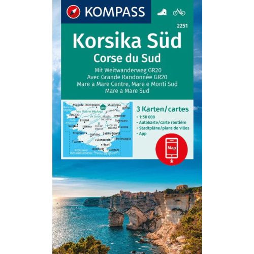 Korzika (dél) turistatérkép szett (WK 2251) - Kompass