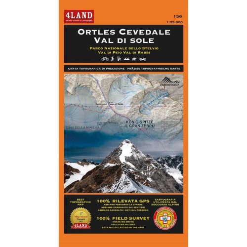 Ortles, Cevedale & Val di Sole, hiking map (156) - 4LAND
