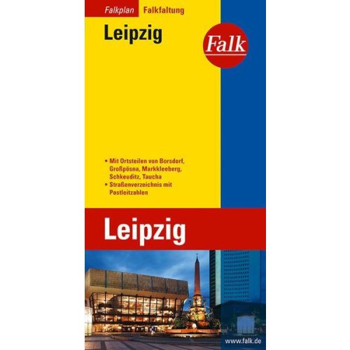 Leipzig, city map - Falk