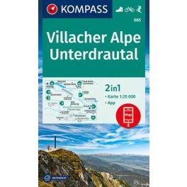  Villacher Alpe, Unterdrautal turistatérkép (WK 065) - Kompass