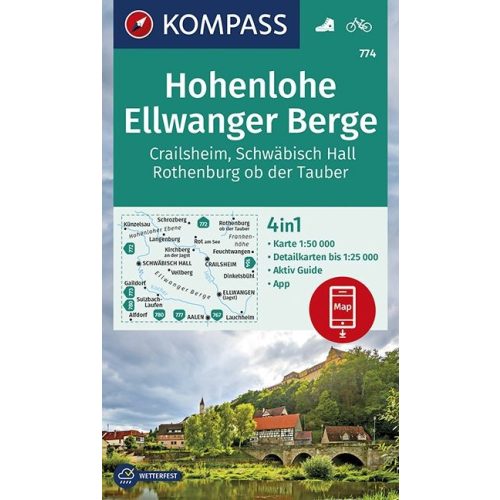 Hohenlohe, Ellwanger Berge turistatérkép (WK 774) - Kompass