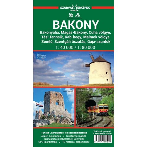 Bakony, Bakonyalja, Balaton-felvidék térkép - Szarvas