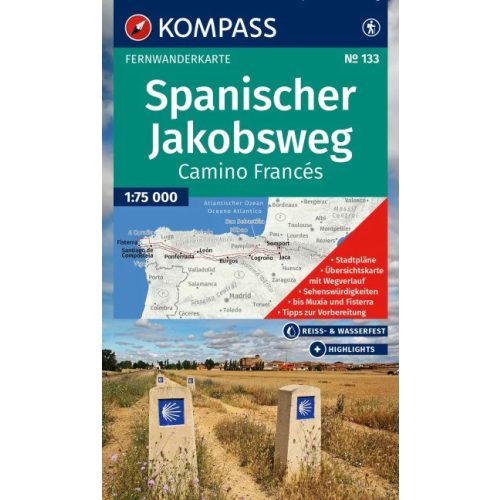 St. James' Way, hiking map (WK 133) - Kompass