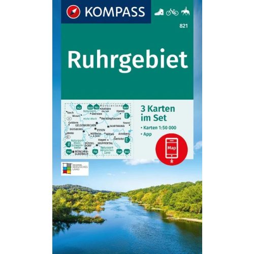 Ruhr-vidék turistatérkép szett (WK 821) - Kompass