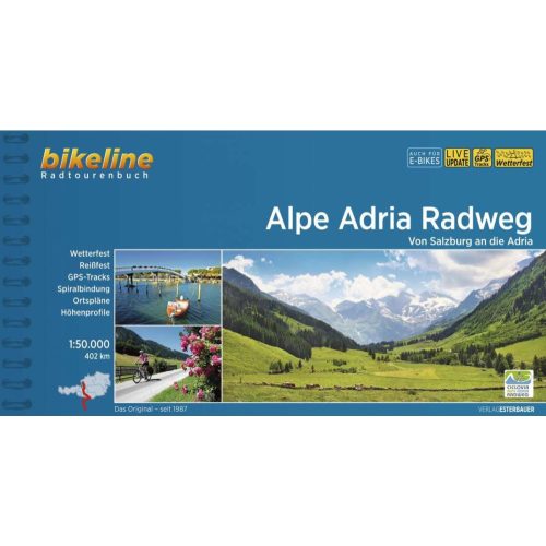 Alpok–Adria kerékpárút, német nyelvű kalauz - Esterbauer