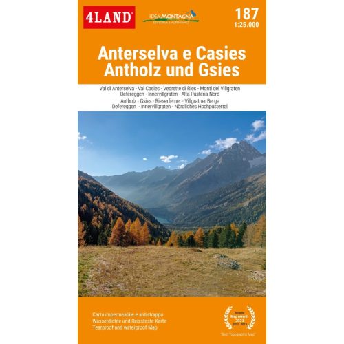 Anterselva & Casies, hiking map (187) - 4LAND