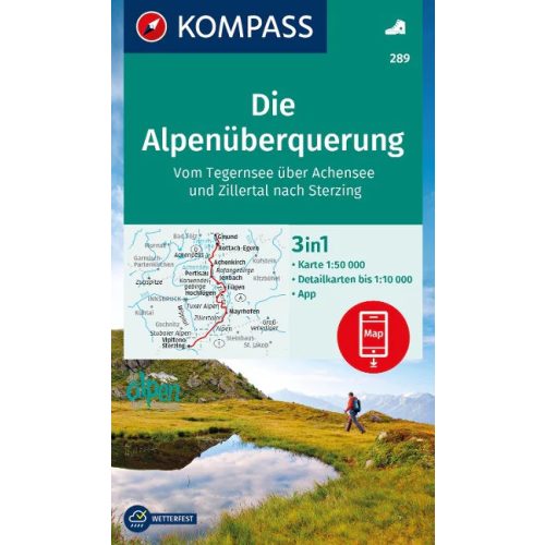 Át az Alpokon: Tegernsee – Vipiteno turistatérkép (WK 289) - Kompass