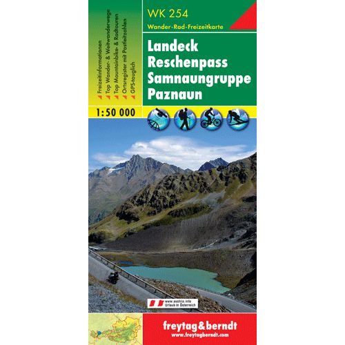 Landeck, Reschenpass, Samnaungruppe, Paznaun turistatérkép (WK 254) - Freytag-Berndt