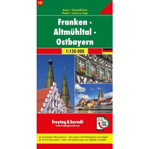 Franconia, Altmühltal & Bavaria (East), travel map - Freytag-Berndt Top 10 Tips