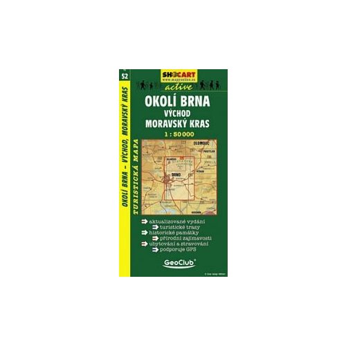 Around Brno (East) & Moravian Karst, hiking map (SC 52) - ShoCart