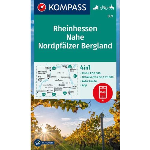 Rheinhessen, Nahe & Nordpfälzer Bergland, hiking map (WK 831) - Kompass