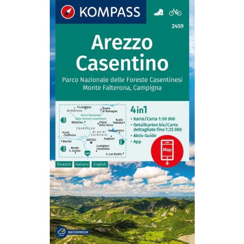 Arezzo, Casentino turistatérkép (WK 2459) - Kompass