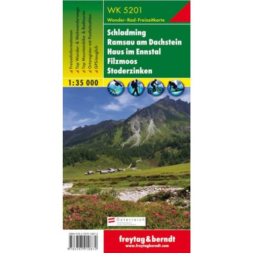 Schladming, Ramsau am Dachstein, Haus im Ennstal, Filzmoos & Stoderzinken , hiking map (WK 5201) - Freytag-Berndt