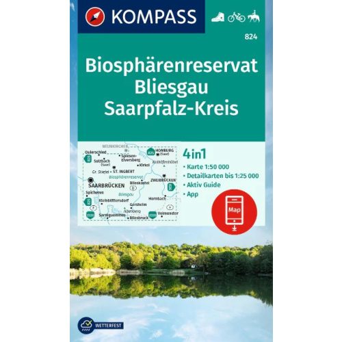 Bliesgau, Saarpfalz-Kreis turistatérkép (WK 824) - Kompass