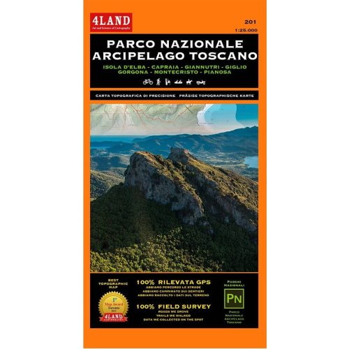 Tuscan Archipelago, hiking map (201) - 4LAND