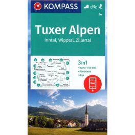 Tuxer Alpen turistatérkép (WK 34) - Kompass