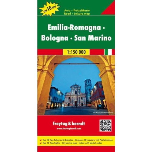 Emilia-Romagna, Bologna, San Marino autótérkép - Freytag-Berndt Top 10 Tips