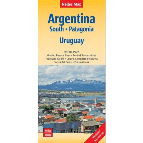 Argentína (dél), Patagónia, Uruguay térkép - Nelles