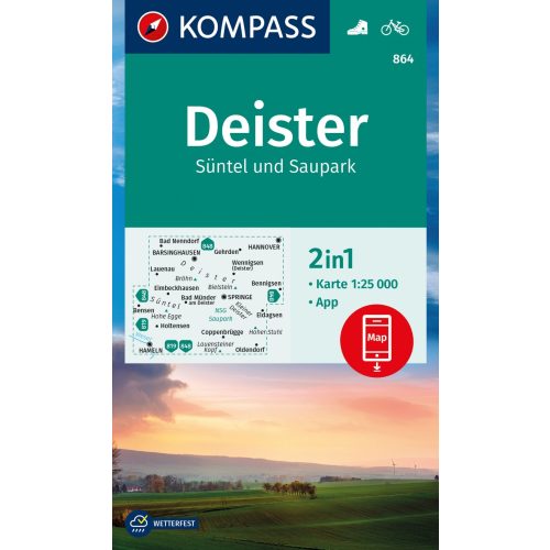 Deister, hiking map (WK 864) - Kompass
