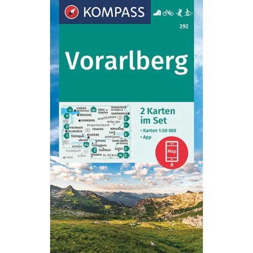 Vorarlberg, hiking map set (WK 292) - Kompass