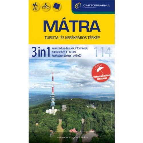 Mátra, hiking and cycling map - Cartographia