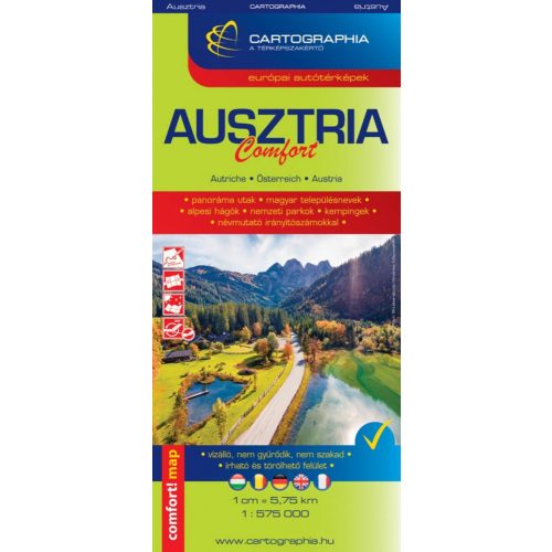 Ausztria Comfort autótérkép - Cartographia
