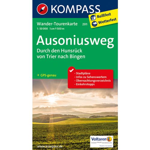 Ausoniusweg, hiking map (WK 2511) - Kompass
