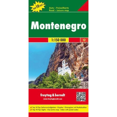Montenegró autótérkép - Freytag-Berndt Top 10 Tips