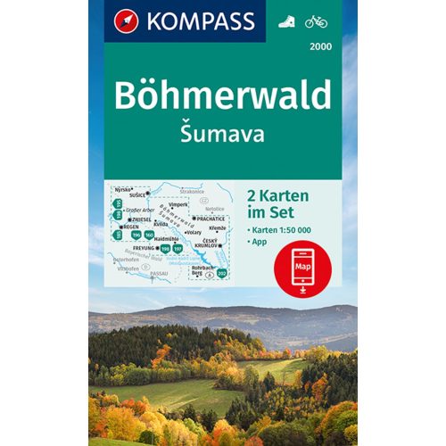 Czech Forest, hiking map set (WK 2000) - Kompass