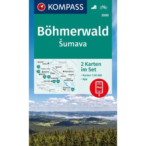 Czech Forest, hiking map set (WK 2000) - Kompass