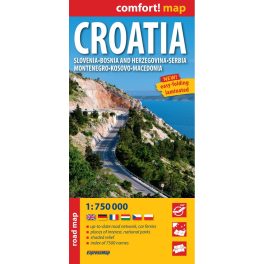 Croatia & Serbia, travel map - Expressmap