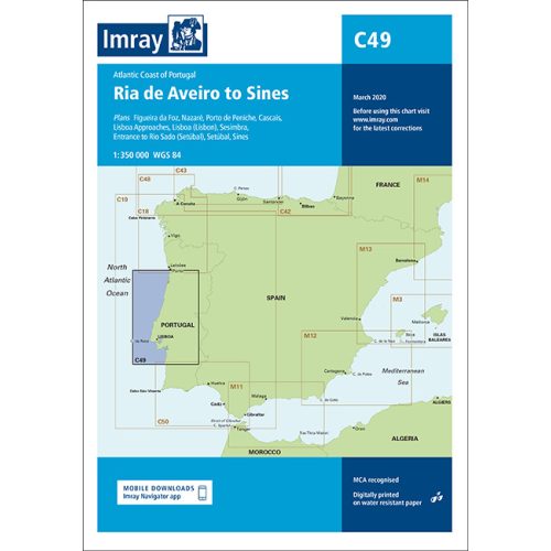Ria de Aveiro — Sines, hajózási térkép (C49) - Imray