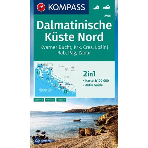 Dalmát tengerpart (észak) turistatérkép (WK 2901) - Kompass