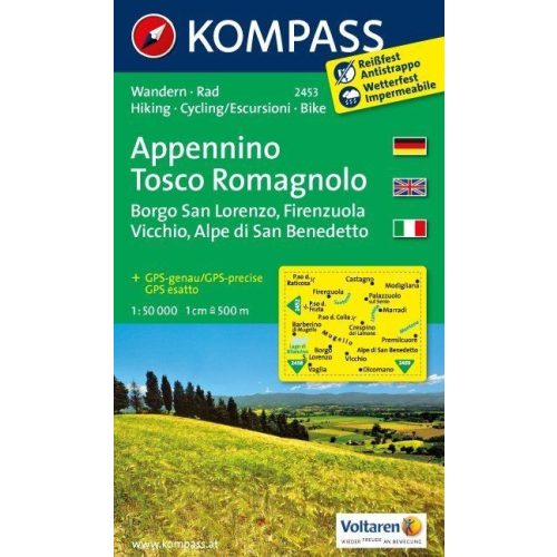 Appennino Tosco Romagnolo, hiking map (WK 2453) - Kompass