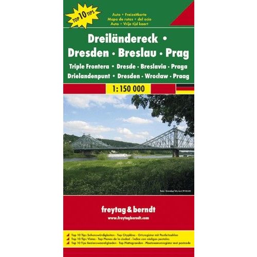 Dresden, Wrocław, Prague & environs, travel map - Freytag-Berndt Top 10 Tips