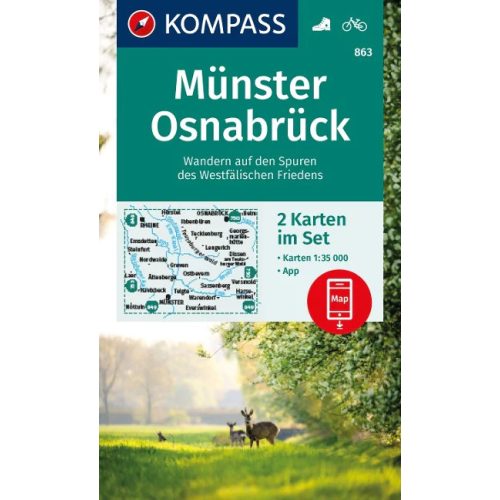 Münster, Osnabrück turistatérkép szett (WK 863) - Kompass