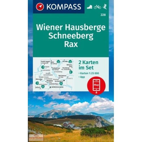 Vienna Alps, Schneeberg & Rax, hiking map set (WK 228) - Kompass