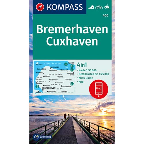 Bremerhaven, Cuxhaven turistatérkép (WK 400) - Kompass
