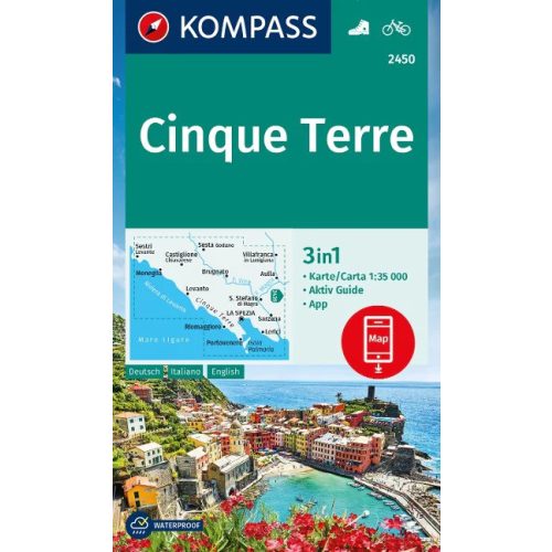 Cinque Terre turistatérkép (WK 2450) - Kompass