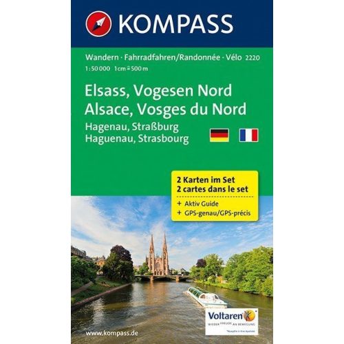 Alsace & Northern Vosges, hiking map (WK 2220) - Kompass