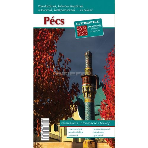 Pécs, city map - Stiefel
