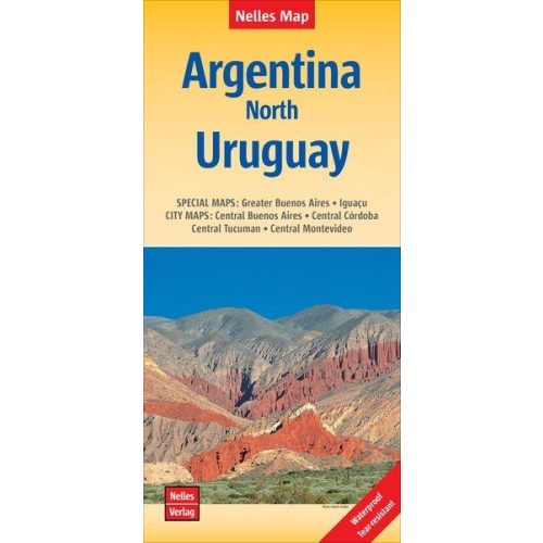 Argentína (észak), Uruguay térkép - Nelles