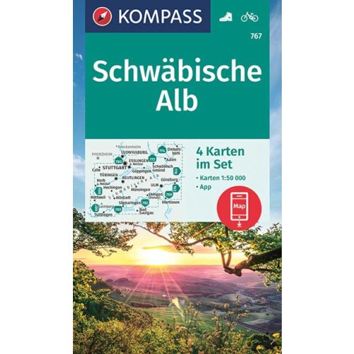 Swabian Jura, hiking map set (WK 767) - Kompass