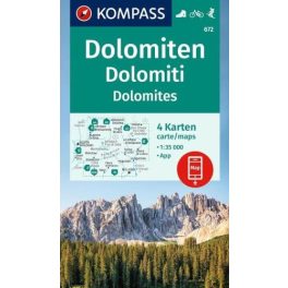 Dolomites, hiking map set (WK 672) - Kompass