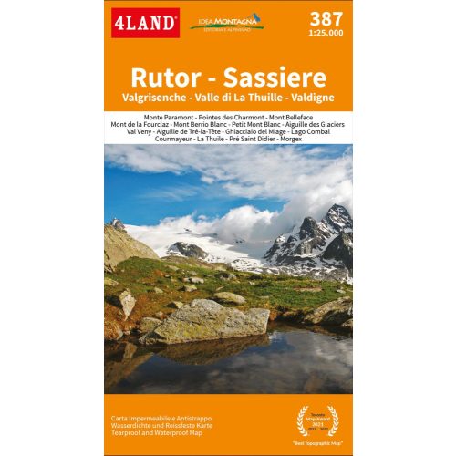 Rutor & Sassière, hiking map (387) - 4LAND